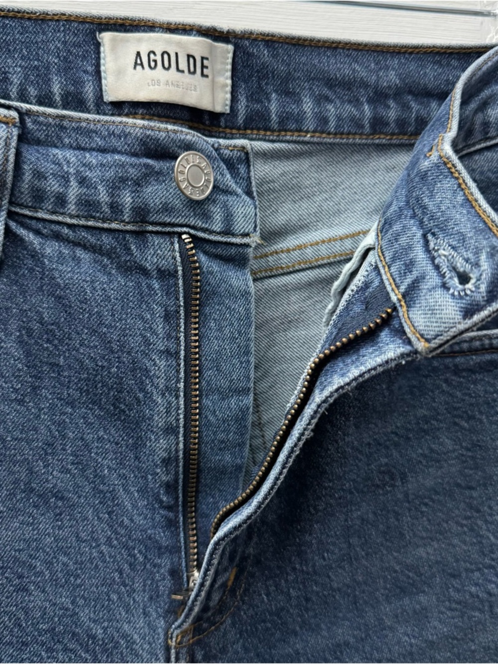 AGOLDE Wilder Jeans High Rise Straight Leg Medium Wash Womens 24 - Picture 6 of 10